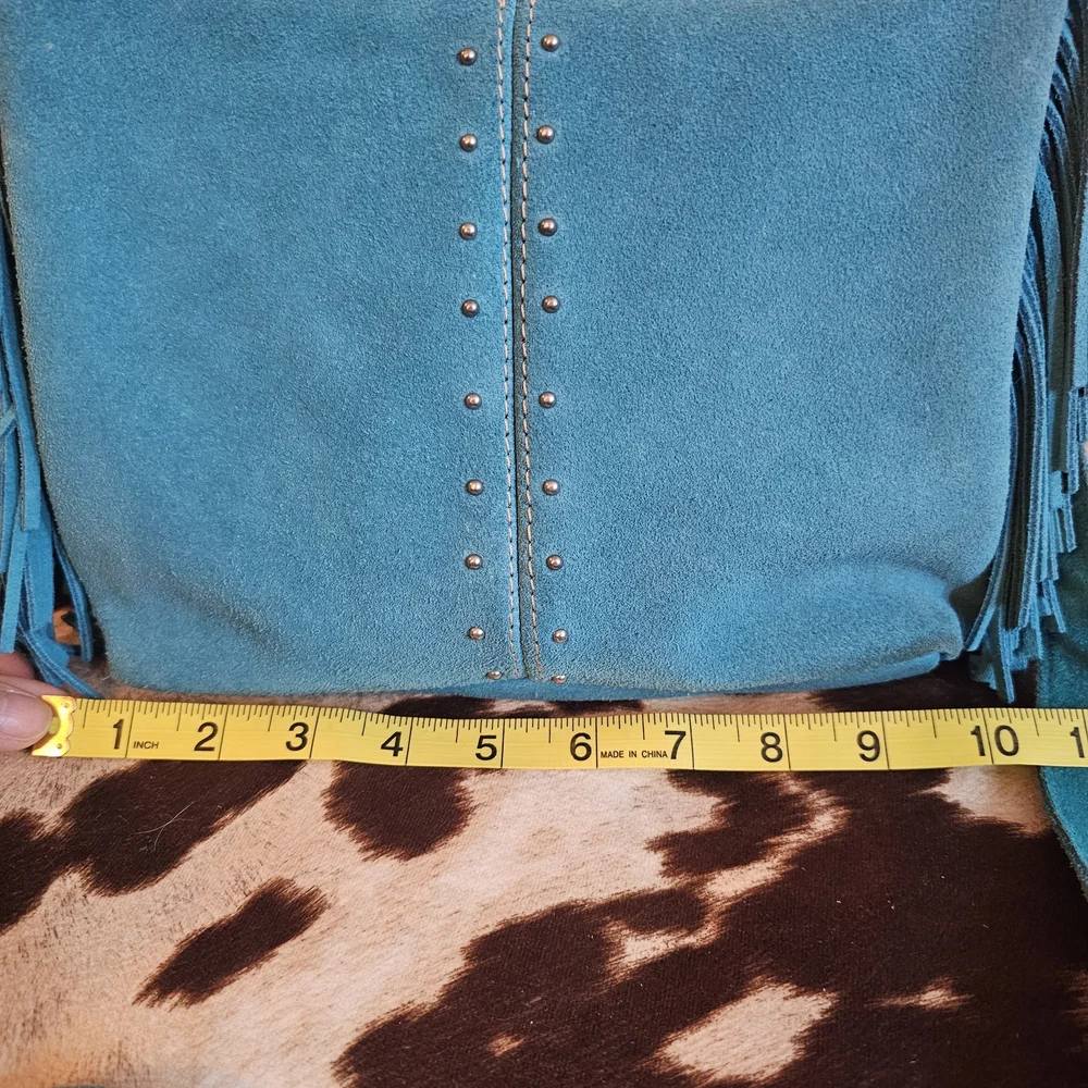Minnetonka Blue Suede Fringe Bag - Picture 2 of 6